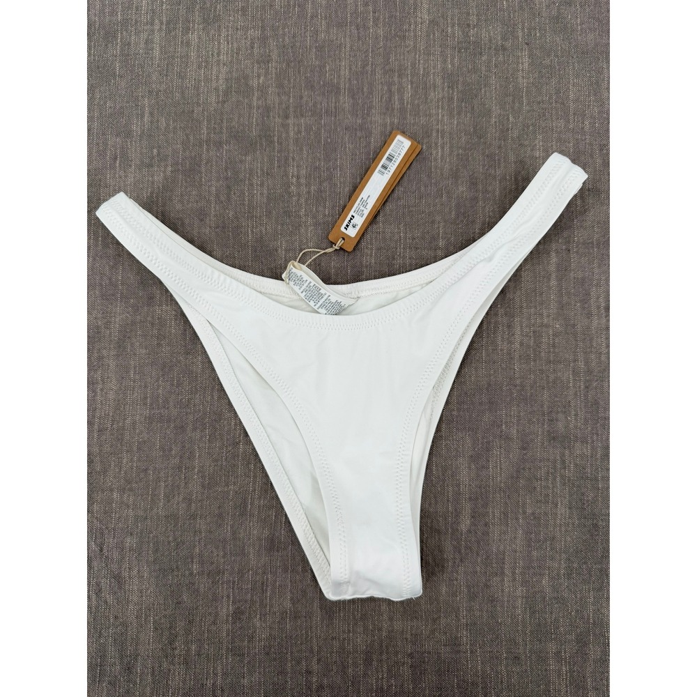 SKIMS Recycled Swim Cheeky Tanga Bikini Bottom Snow White Size S Small NWT